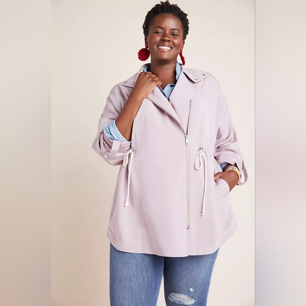 Anthropologie Oversized Danuta Cupro lavender jacket size medium
